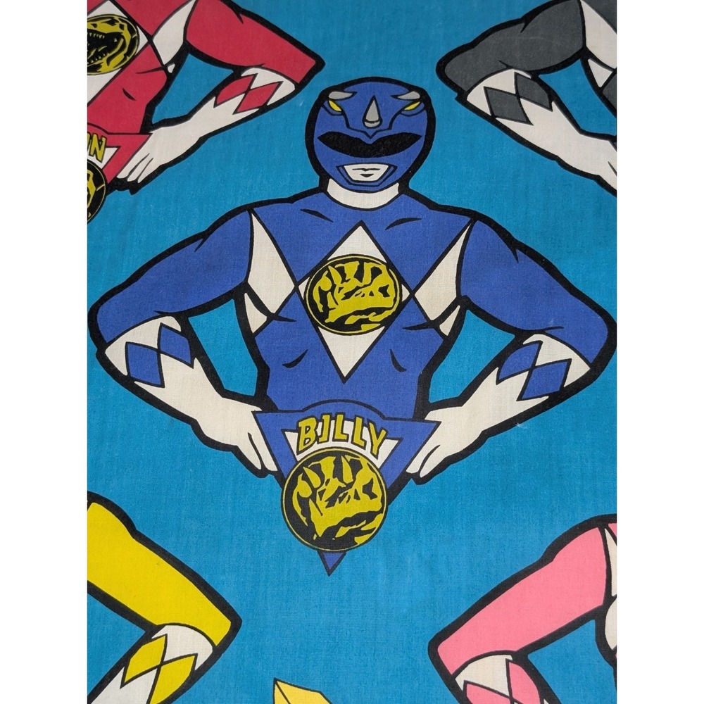 Vintage 1993 Mighty Morphin Power Rangers 18" Throw Pillow Double Sided Zach - Picture 5 of 15